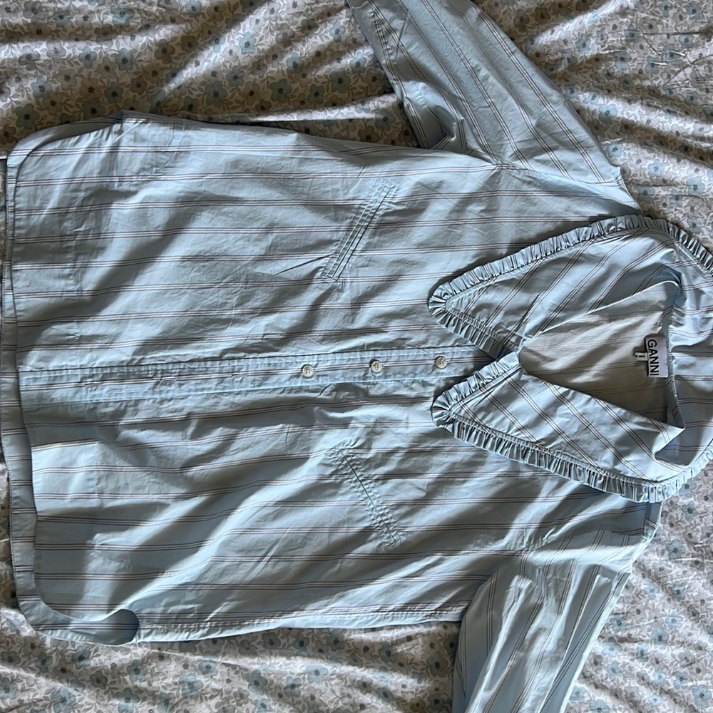 Ganni strip cotton shirt